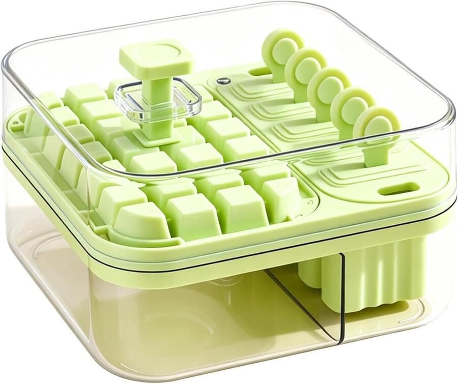 IJsbakjes met deksel Ijsmachine bak IJsblokjesvorm IJsblokjes maken Drukknop Easy Release