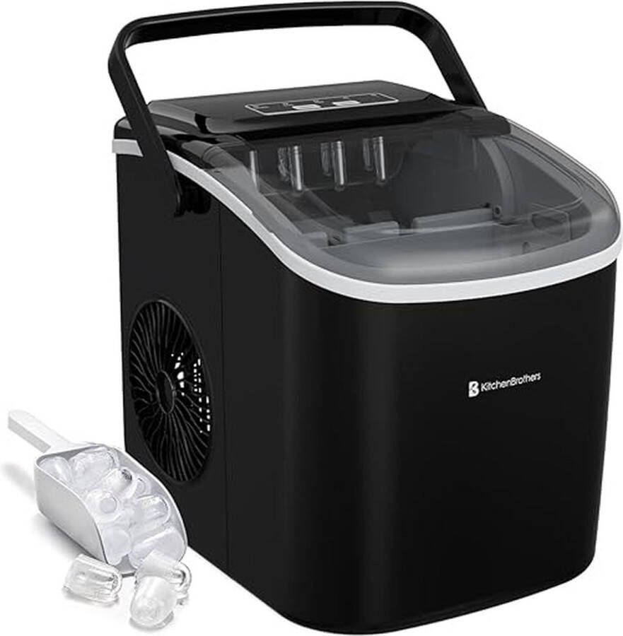 Ijsblokjesmachine 1 2L 100W 220V ABS-kunststof Metaal koper zelfreinigingsfunctie zwart