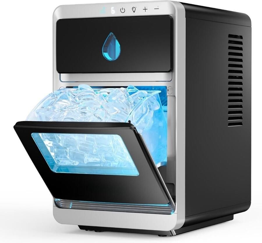 IJsblokjesmachine 1 8L Met IJsschep Zelfreinigingsfunctie 16 Blokjes 12 Min Zwart