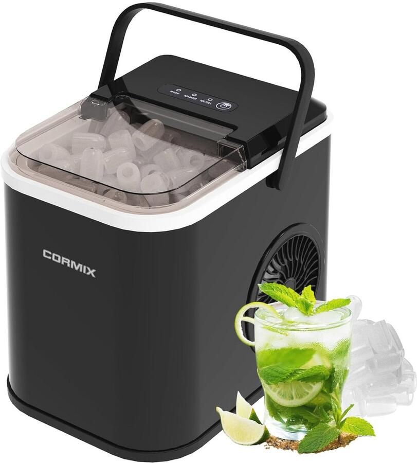 IJsblokjesmachine 120 W klein 8 ijsblokjes in 6 minuten 12 kg 24 uur ijsmaker met infraroodsensor en zelfreiniging voor keuken kantoor bar en feest