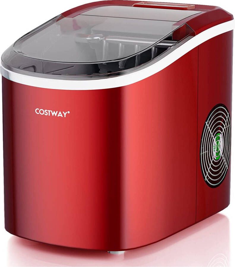 IJsblokjesmachine 2 l ijsblokjesmachine met bolvormige ijsblokjes elektrische ijsblokjesmaker 2 ijsmaten bereiding 6 min 12 kg 24 uur met mandschep ijsmaker (rood) - Foto 1