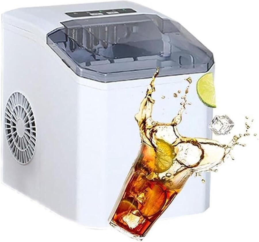 IJsblokjesmachine Aanrecht Draagbare IJsmaker Snelle IJsie Compact Ontwerp 29x28x22 cm Zilver