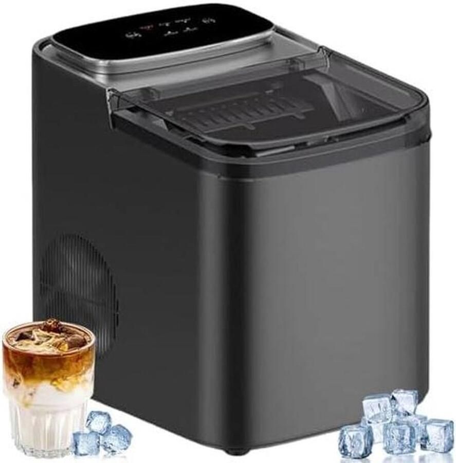IJsblokjesmachine Aanrecht IJsmachine Portable Drankjes Koelen Zelfreinigend 1.2 Liter Zilver