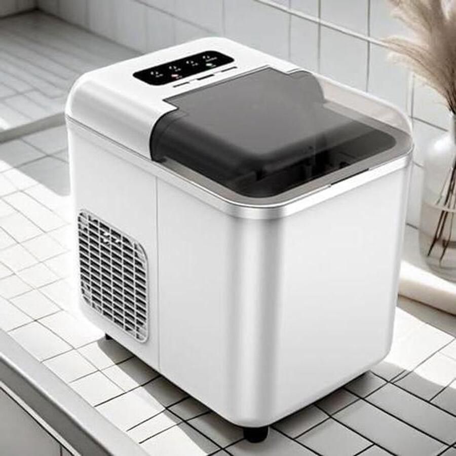 IJsblokjesmachine Aanrecht IJsmaker Keuken Drankjes Koelen 9 IJsblokjes Snel 12 kg Dagelijks Zilver