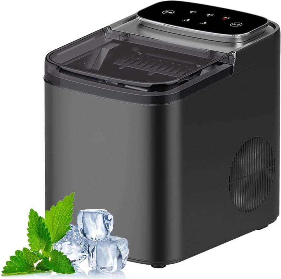 IJsblokjesmachine Aanrecht Pelletijsmachine Snelle Drankjes Zelfreinigend Compact Formaat Grijs