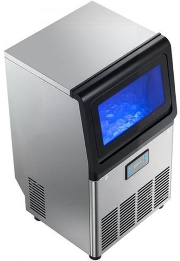 Ijsblokjesmachine Commercieel 36 Kg Per Dag Roestvrijstalen Behuizing Onderbouw Ijsblokjesmaker LED Display Zelfreinigend