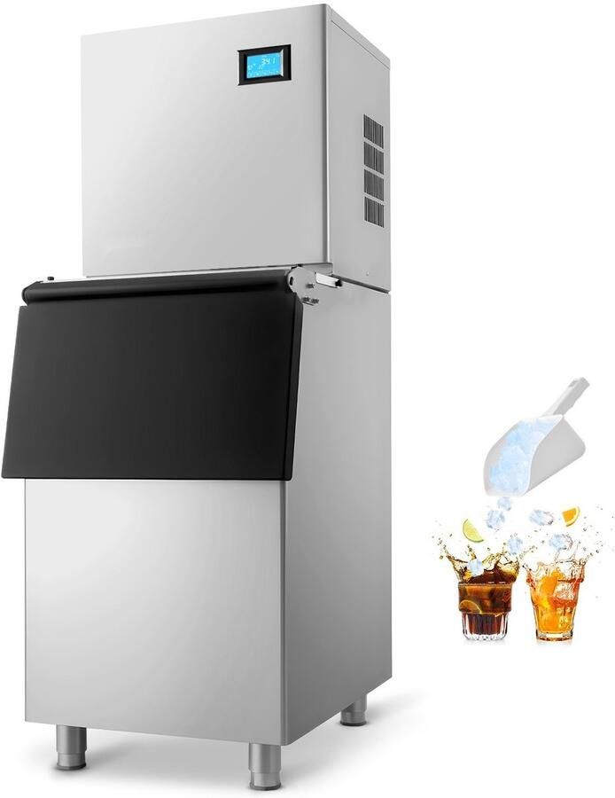 IJsblokjesmachine Commercieel Horeca ie 163 kg dag Opslag 113 kg RVS Behuizing Zelfreiniging Touchscreen-bediening