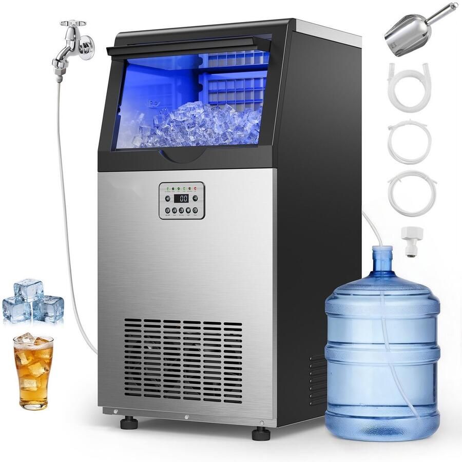IJsblokjesmachine Commerciële Horeca IJsmachine IJsie 54 kg dag Opslag 14 kg RVS Behuizing LED-Display Zelfreiniging