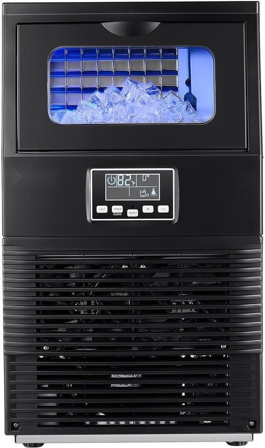 IJsblokjesmachine Commerciële ijsmachine Capaciteit 36 kg per dag Opslag 5 kg RVS-behuizing LED-display Zelfreinigend Vrijstaand of tafelmodel