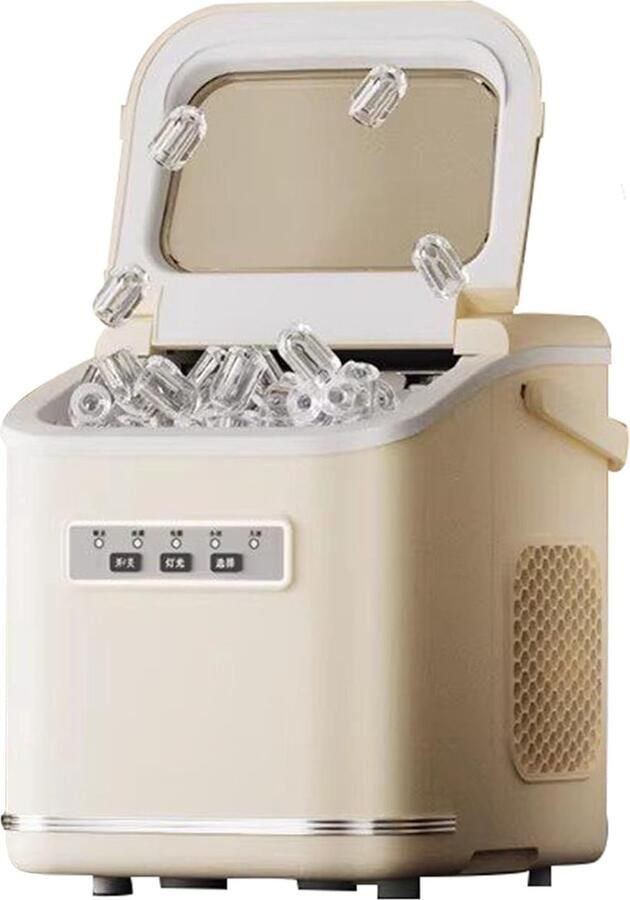 Ijsblokjesmachine Compacte ijsmaker Snelle ijsie Zelfreinigend met UV 15 kg per dag Zwart