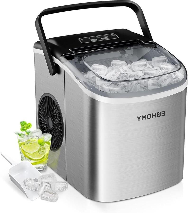 IJsblokjesmachine Compacte maker Drankjes Koelen Zelfreinigend 12 kg per dag Roestvrij staal