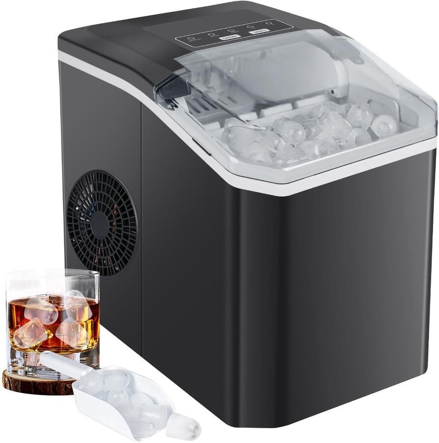 IJsblokjesmachine Compacte maker Snelle ijsbereiding Zelfreinigend 12 kg per dag Zilver