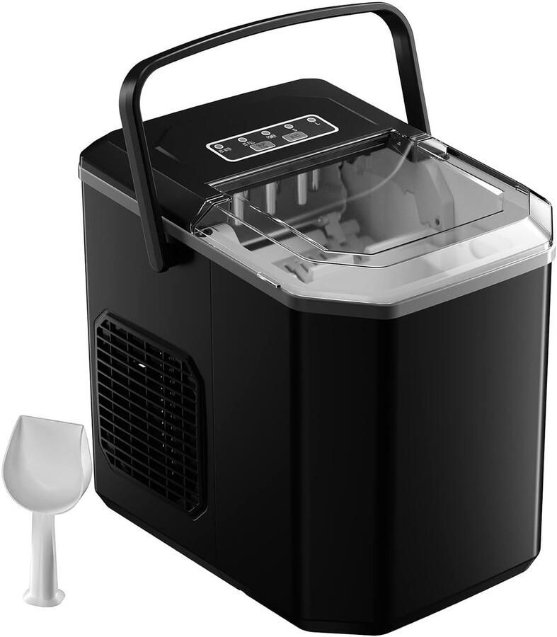 Ijsblokjesmachine Compacte Tafelmodel 12 kg ie per Dag Automatische Ijsbereiding in 6-8 Minuten Voor Thuis Keuken en Buiten