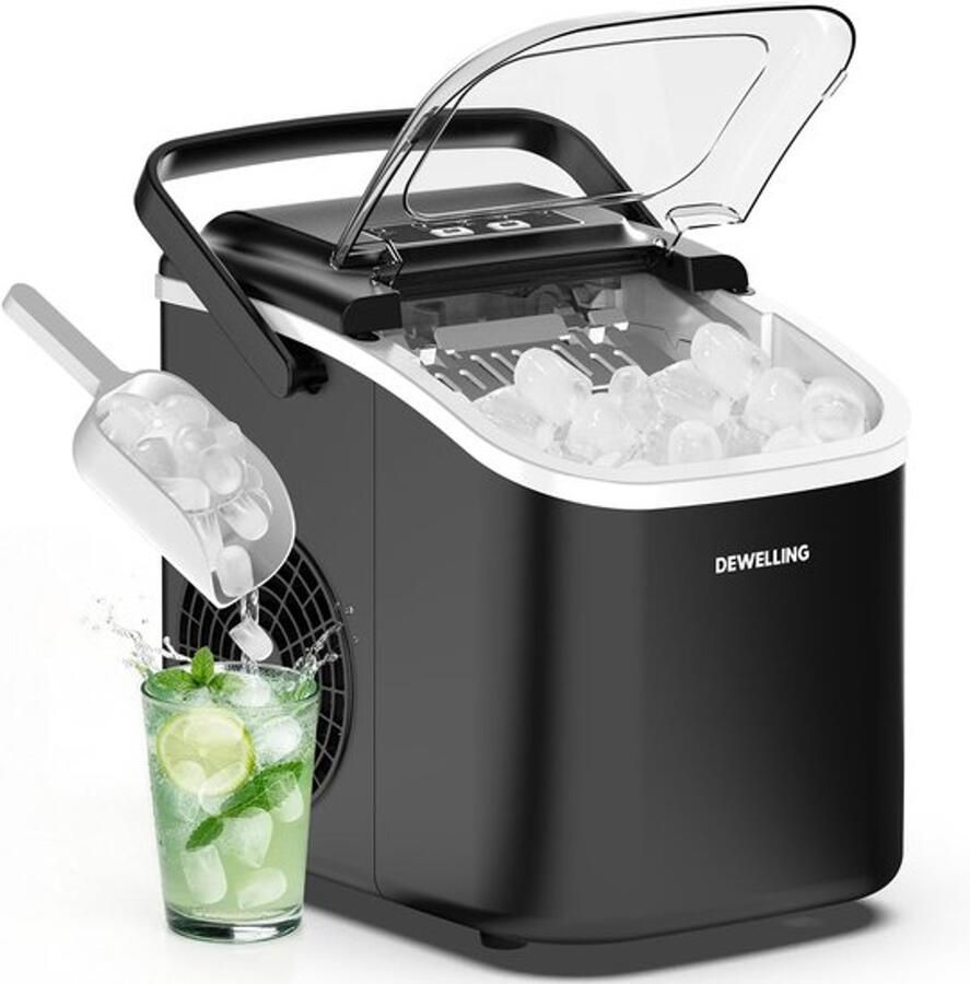 IJsblokjesmachine Draagbaar 8 IJsblokjes In 6 Minuten 12 Kg Per 24 Uur Capaciteit Kunststof Voor Keuken En Feest