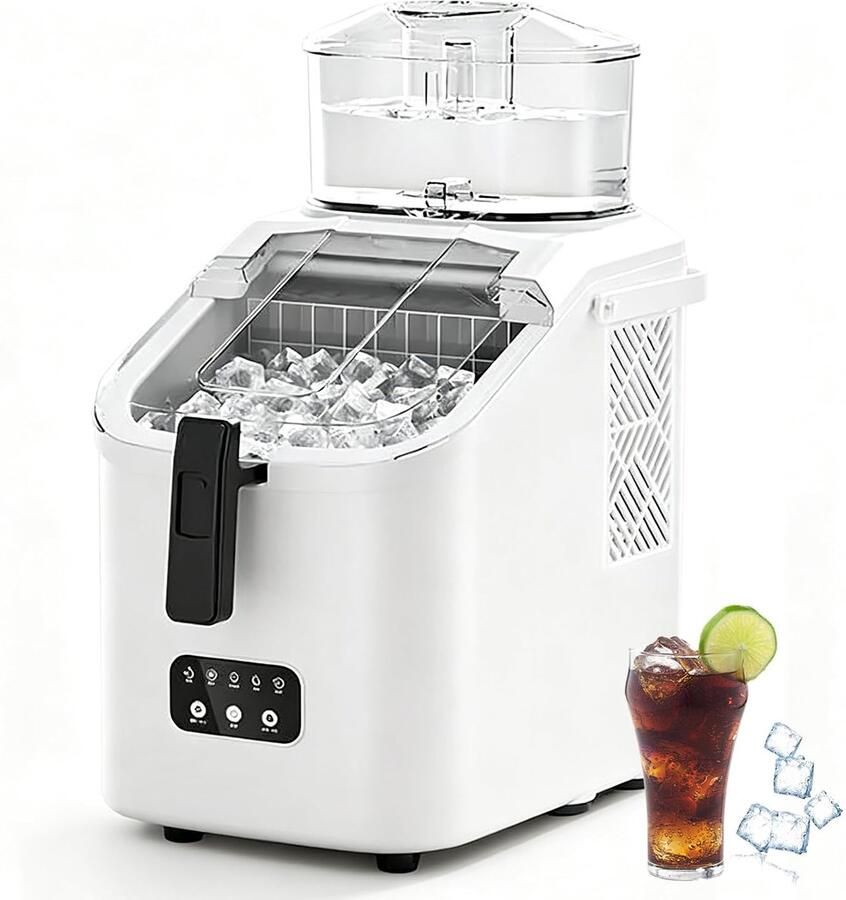 Ijsblokjesmachine Draagbare ijsmaker Drankjes Koelen Snelle ijsprestaties 20 kg per dag Zilver