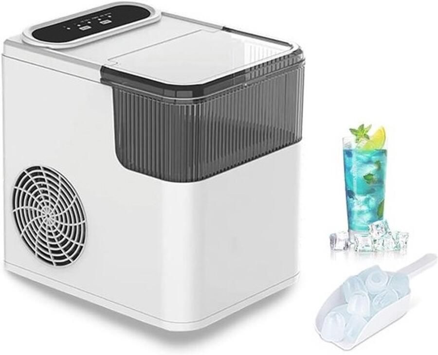 IJsblokjesmachine Draagbare machine Drankjes Koelen Zelfreinigend functie 12 kg per dag Zilver