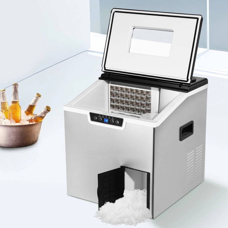 Ijsblokjesmachine Elektrische Ijsblokjesmachine Ijsmaker Ijsmachine -150-180W Automatische reiniging Luchtgekoeld met LCD-scherm