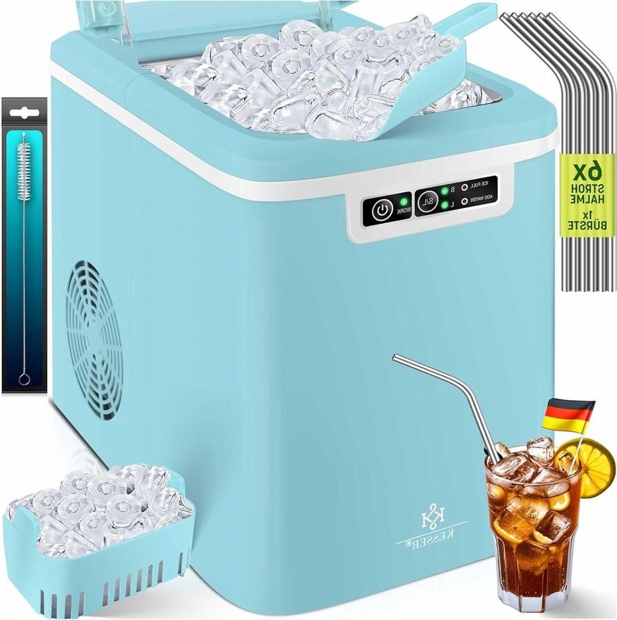 IJsblokjesmachine IJsmaker Koel Drankjes Snelle ie 2.2 Liter Tank Zilver