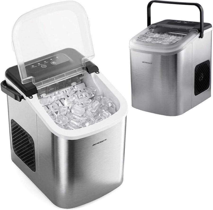 IJsblokjesmachine IJsblokjesmaker Dranken Koelen 9 IJsblokjes Snel 12 kg Per Dag Zilver