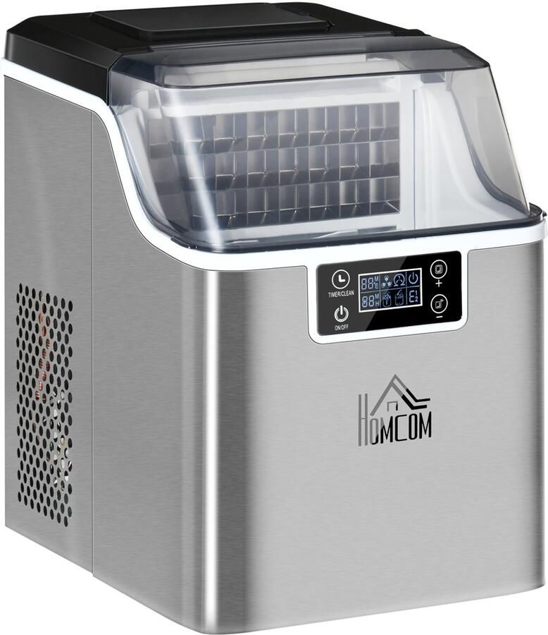 IJsblokjesmachine IJsblokjesmaker IJsmachine Zelfreinigend 20 kg per 24 uur 3 2 L Waterreservoir RVS Thuis 25 2x36x37 1 cm 1 Stuk Zilver