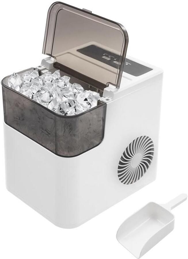 IJsblokjesmachine IJsblokjesmaker Voor het koelen van dranken Snelle bereiding 12 kg per dag Wit