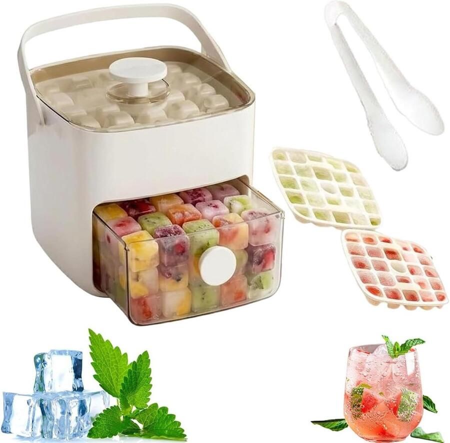 IJsblokjesmachine IJsblokjesvorm Dranken Koelen Dubbellaags Ontwerp 48 Blokjes Wit