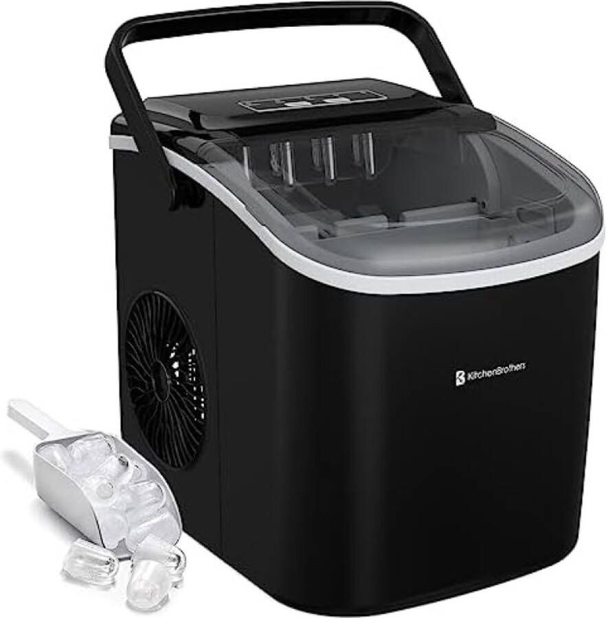 IJsblokjesmachine Draagbaar Zelfreinigend met 9 IJsblokjes in 8 Minuten 1 2L Watertank Inclusief IJsschep en Handgreep