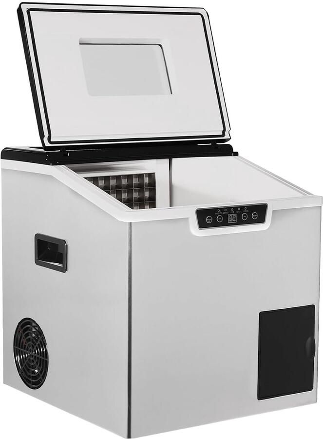 IJsblokjesmachine IJsmachine ijswater Drankjes Koelen 2-in-1 functie 30-40kg per dag Zwart Zilver