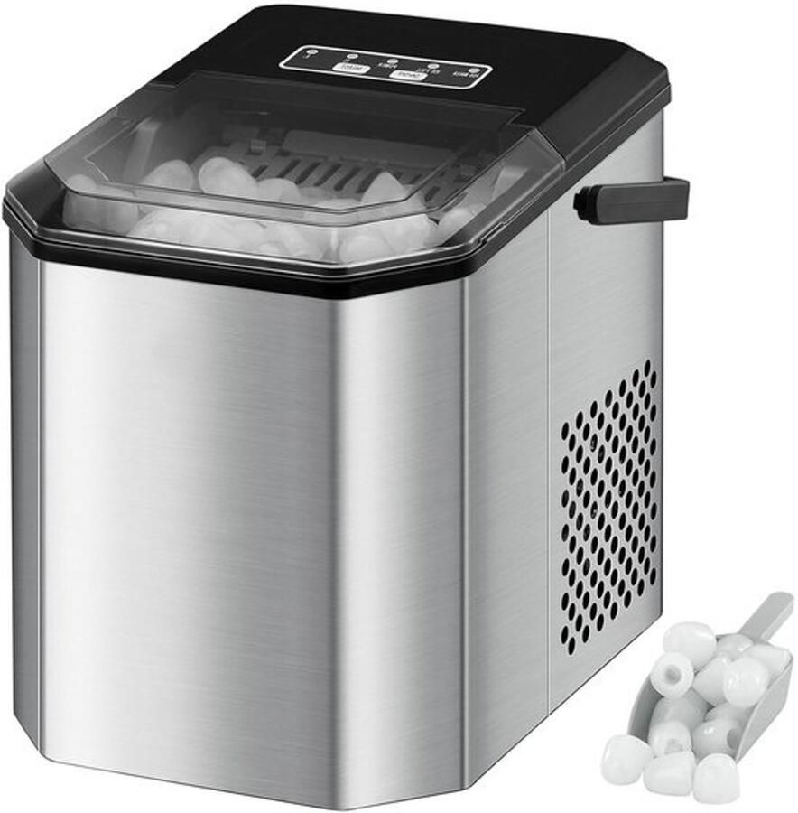IJsblokjesmachine IJsmachine Snelle IJsbereiding Zelfreinigende Functie 12 kg per dag Zilver