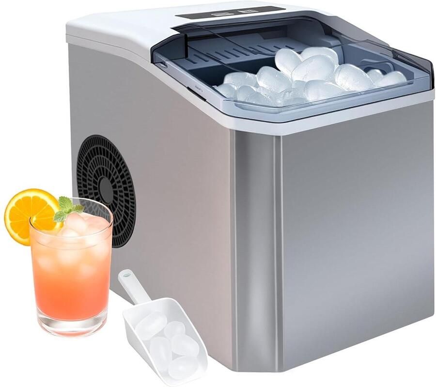 IJsblokjesmachine IJsmaker aanrecht Dranken Koelen Twee Ijsformaten 13 liter Wit