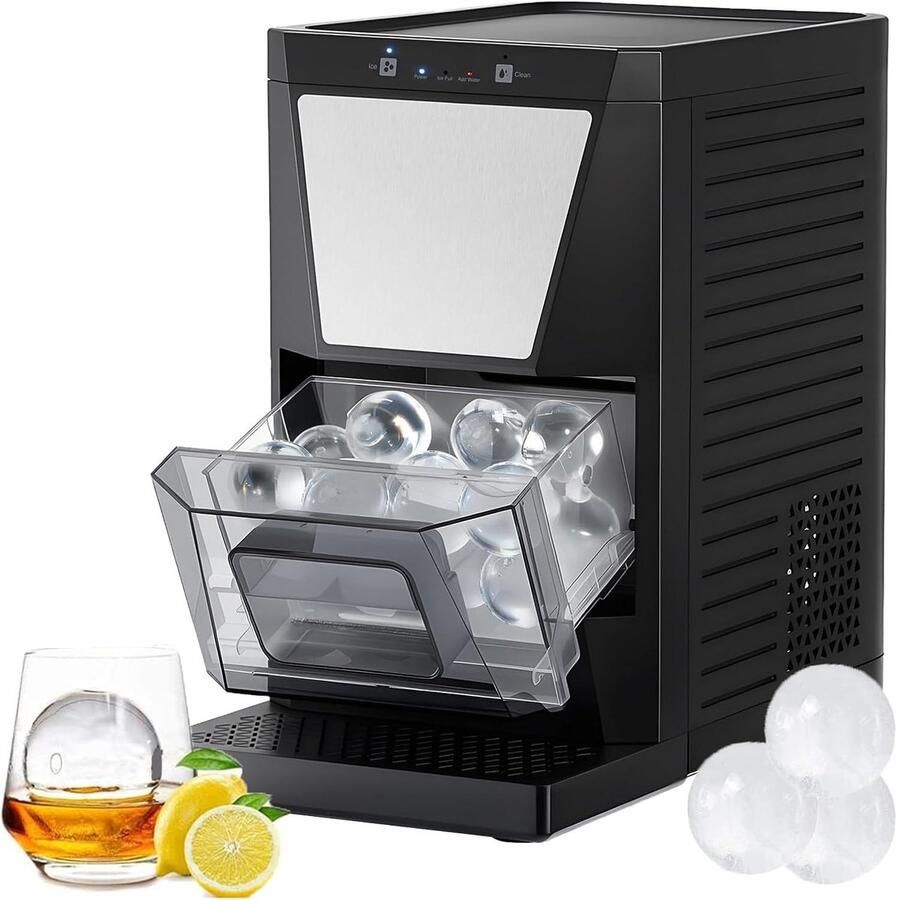 Ijsblokjesmachine IJsmaker Bolvormig Dranken Koelen Kristalheldere Bollen 5 cm Zilver