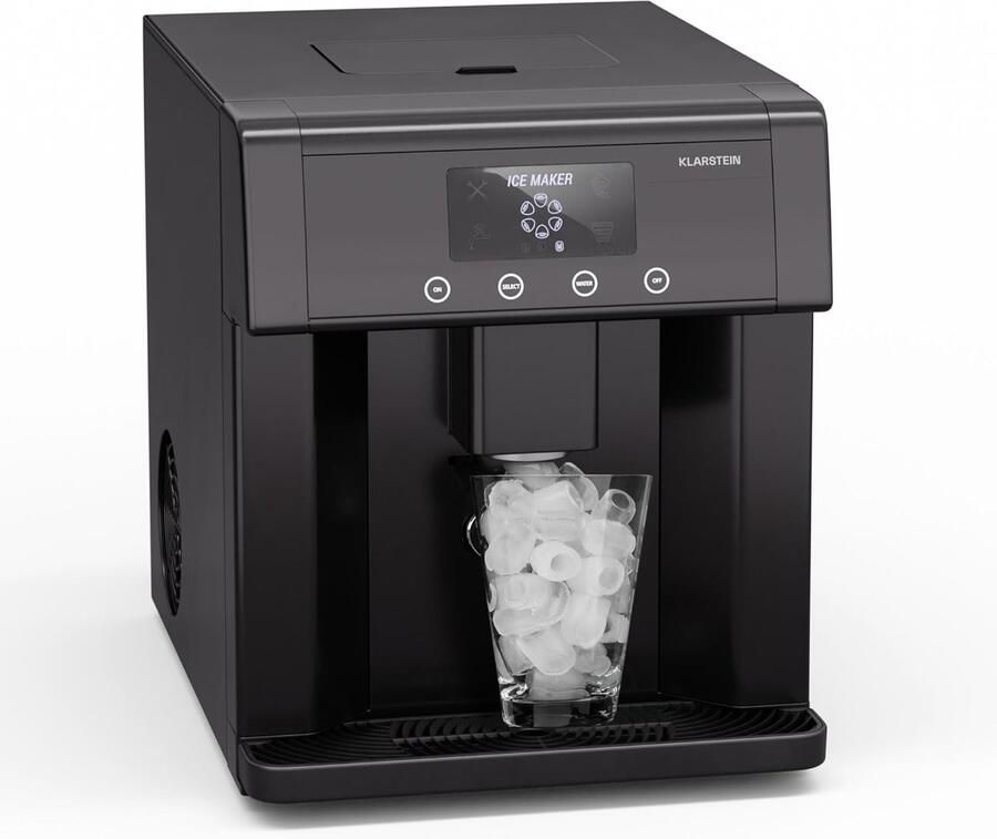 IJsblokjesmachine Ijsmaker Cocktails en Dranken 3 Maten IJsblokjes 15 kg per dag Zwart