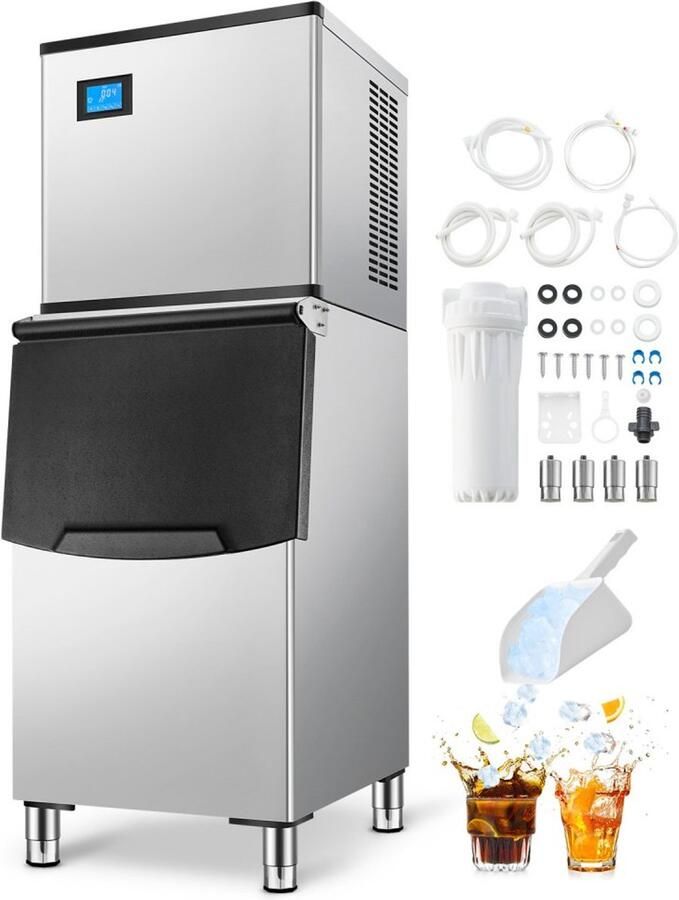 IJsblokjesmachine IJsmaker Commercieel IJsie 227 kg dag Opslag 113 4 kg Automatische Zelfreiniging Touchscreen Bediening Voor Bar Café en Restaurant