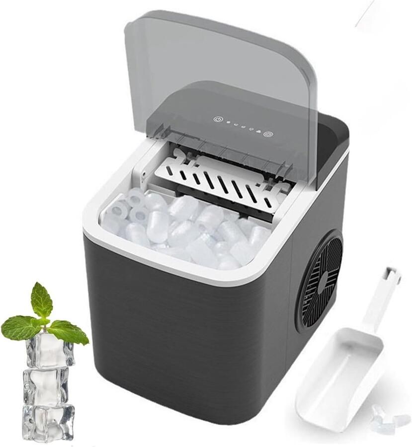 IJsblokjesmachine IJsmaker Dranken Koelen Snel 9 blokjes in 6 minuten 10 kg per 24 uur Zilver
