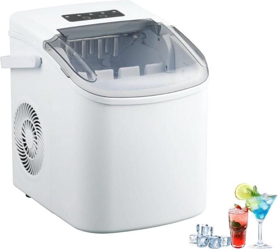 IJsblokjesmachine IJsmaker Drankjes Koelen Snelle IJs Bereiding 9 Blokjes Per Batch Zilver