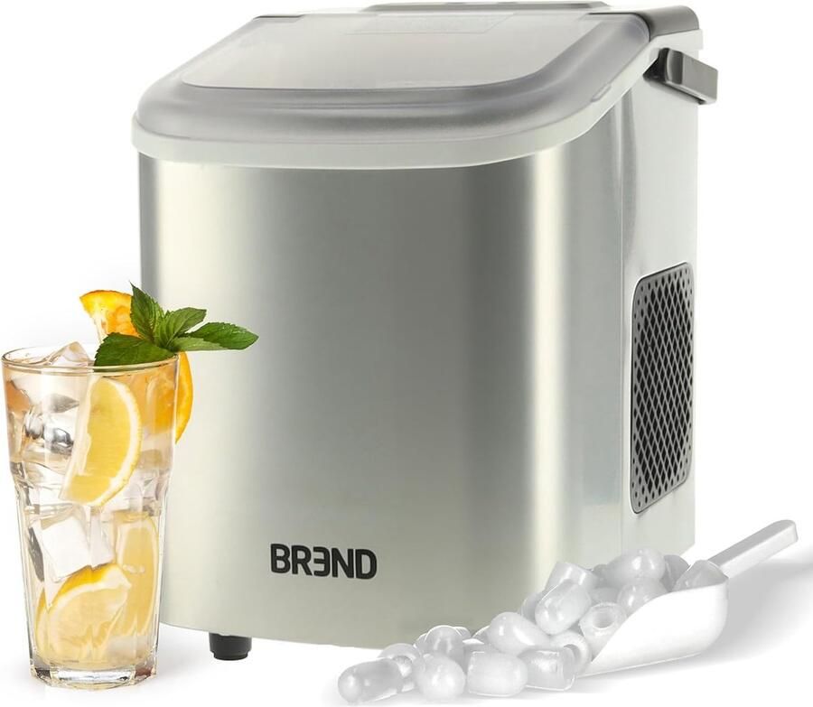 IJsblokjesmachine IJsmaker Drankjes Koelen Twee IJsformaten 28 x 30 x 19 cm RVS