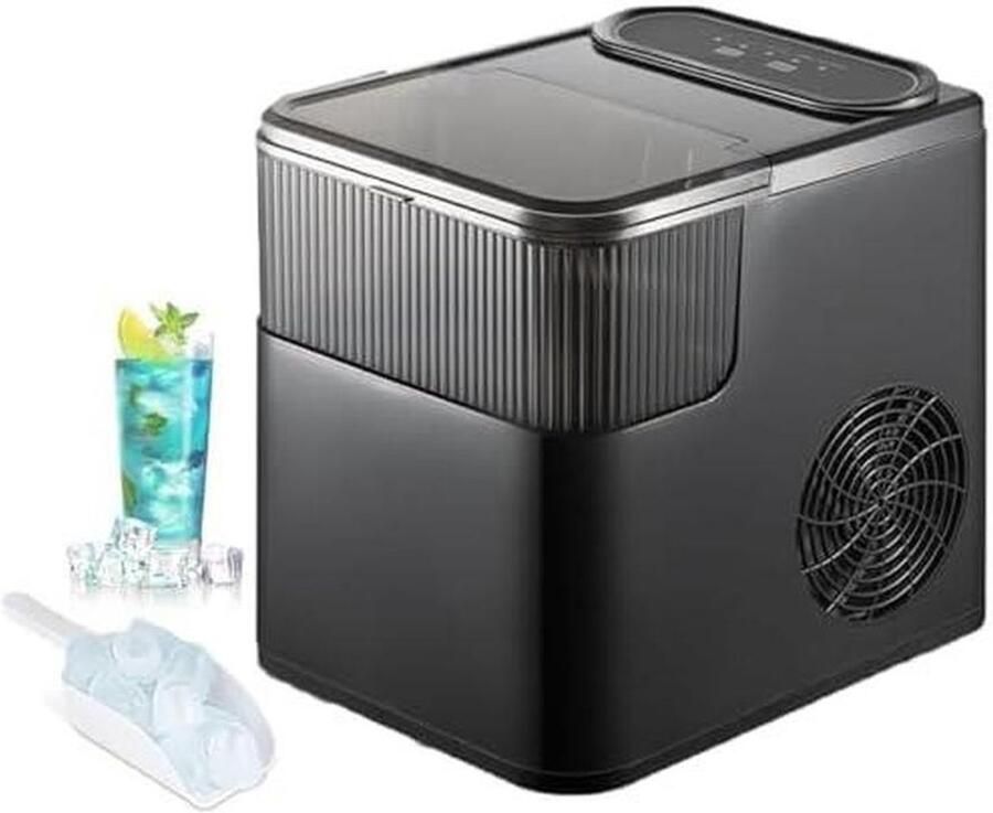 IJsblokjesmachine IJsmaker Drankjes Koelen Zelfreinigend 1.4 Liter Zilver