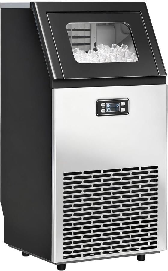 IJsblokjesmachine Ijsmaker Feestjes en Horeca Snelle ie 45kg per dag Zilver Zwart