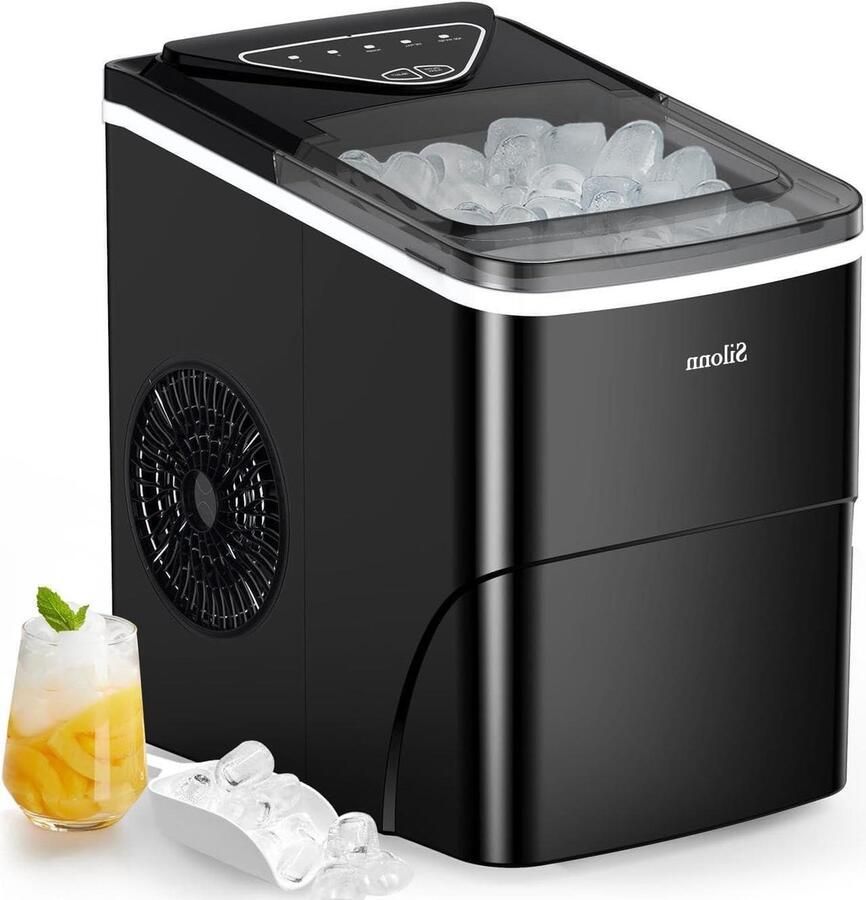 IJsblokjesmachine Ijsmaker IJsmachine Dranken Koelen Zelfreinigend 12 kg per 24 uur Zilver
