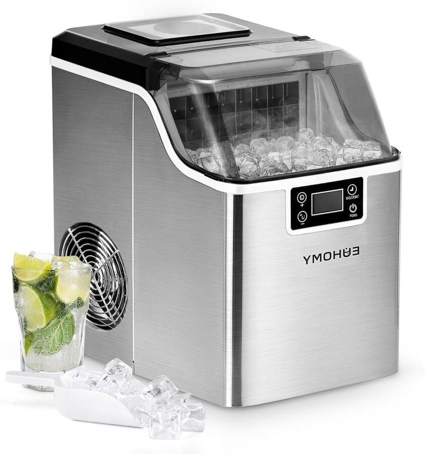 IJsblokjesmachine IJsmaker Snelle IJsbereiding Zelfreinigend 24 Stuks Per Keer Zilver