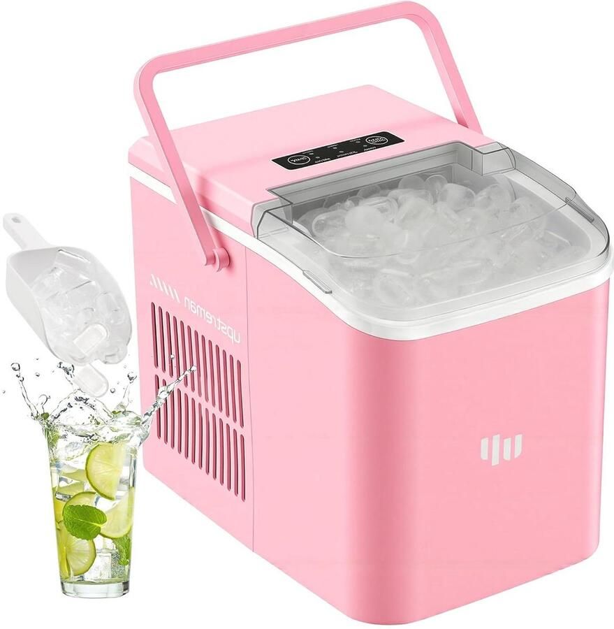 IJsblokjesmachine IJsmaker Snelle IJsblokjes Automatische Reiniging 12 kg per dag Roze