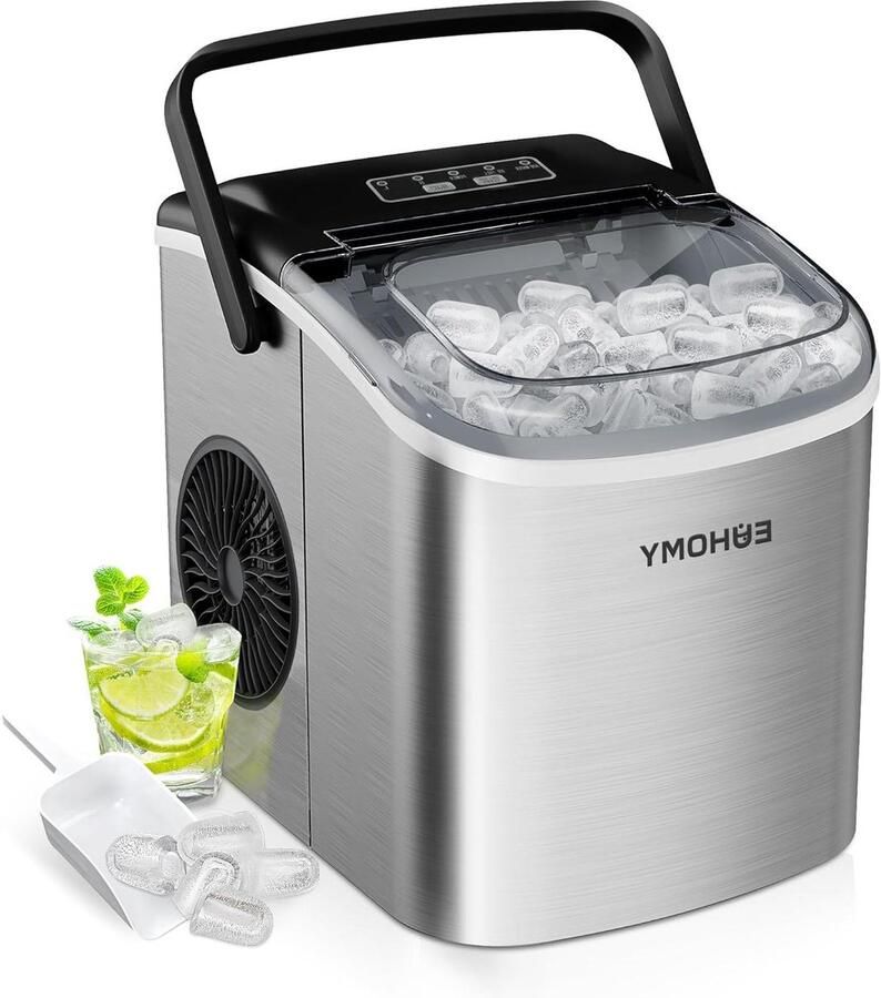 IJsblokjesmachine IJsmaker Snelle IJsie Zelfreinigend Systeem 12 kg Per Dag Zilver