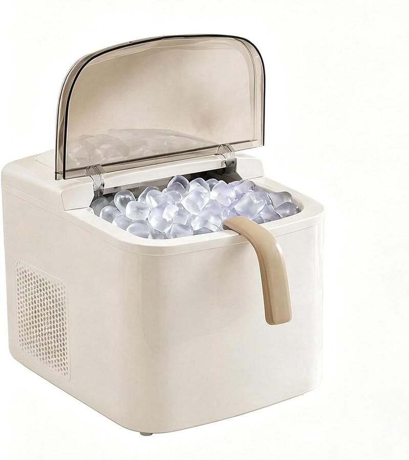 Ijsblokjesmachine IJsmaker Tafelmodel Snelle IJsvorming Zelfreinigend 35 x 29 x 38 cm Zilver