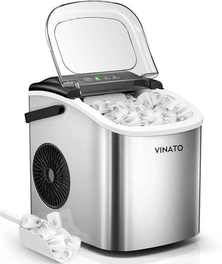 IJsblokjesmachine Klein IJsmaker Compact Snel IJs Maken 9 Blokjes Per 6 Minuten 21x29x29 cm Zwart
