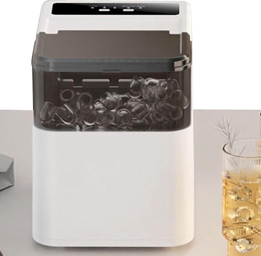 Ijsblokjesmachine Klein Mini IJsblokjesmaker Koude Drankjes Maken Draagtas Ontwerp 12kg Per Dag Zilver