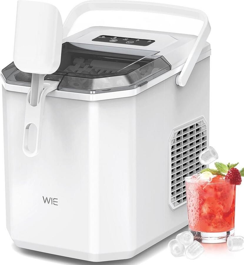 IJsblokjesmachine met 12 kg Capaciteit Snelle IJsblokjesmaker in 6 Minuten Draagbare en Zelfreinigende IJsblokjesmachine