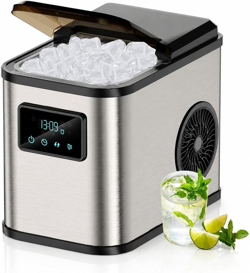 IJsblokjesmachine met Groot Reservoir 2.2L IJsmachine Zelfreinigend RVS