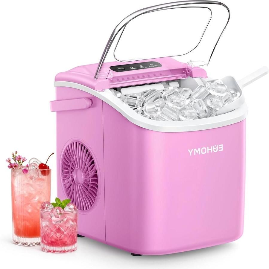 IJsblokjesmachine met handvat IJsmaker Snelle IJsbereiding Zelfreinigende Functie 118 kg per dag Zilver