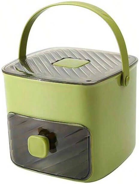 IJsblokjesmachine met Perstype IJsblokjesdoos Met Lade en Opbergbak Rooster Herbruikbaar IJsrooster Voor Koffiecocktails en Sap Ideaal Voor Thuiskeukens Draagbare IJsblokjesmaker Groen