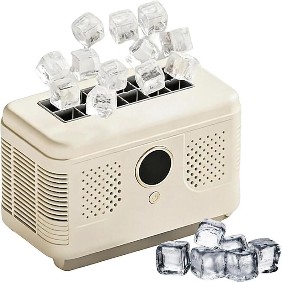 IJsblokjesmachine Mini ijsmaker Drankjes Koelen Snelle ie 12 blokjes per keer Wit